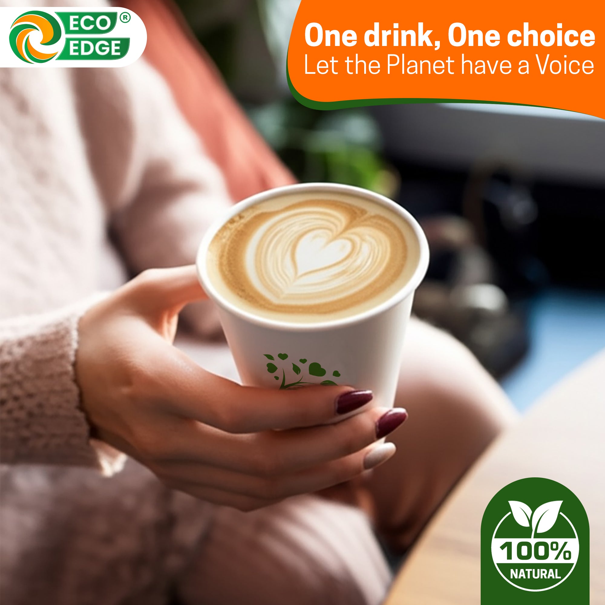 EcoEdge 12 Oz Disposable, Single Wall Paper Cups | 100% Natural (Pack of 1000)