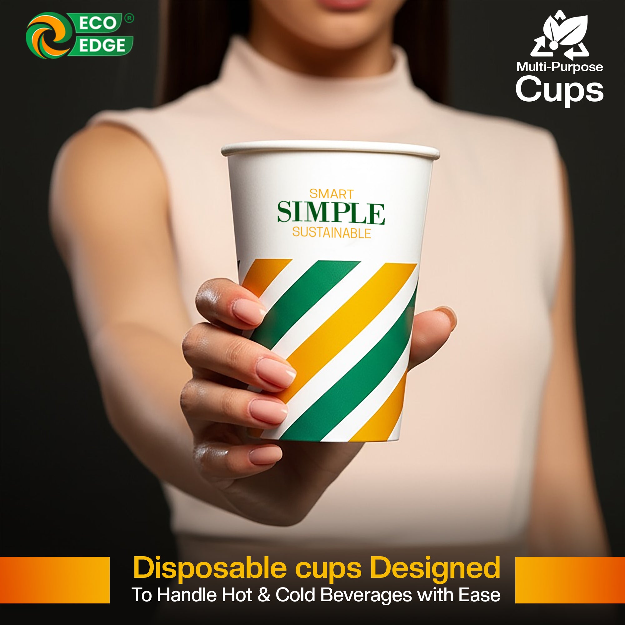 EcoEdge 10 Oz Disposable Paper Cups | Leakproof, BPA-Free & Sustainable
