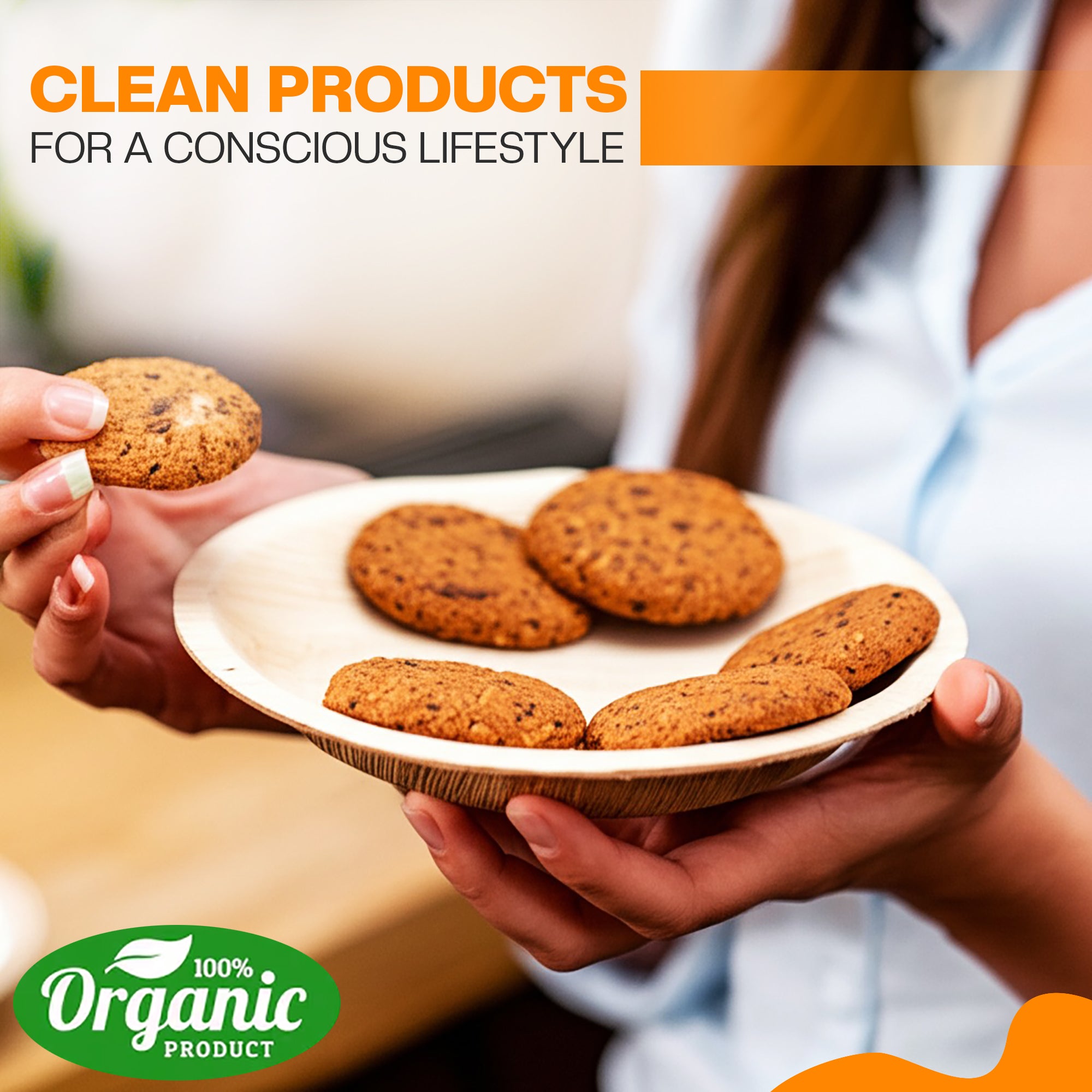 EcoEdge 8 Inch Round Areca Palm Leaf Plates | 100% Natural