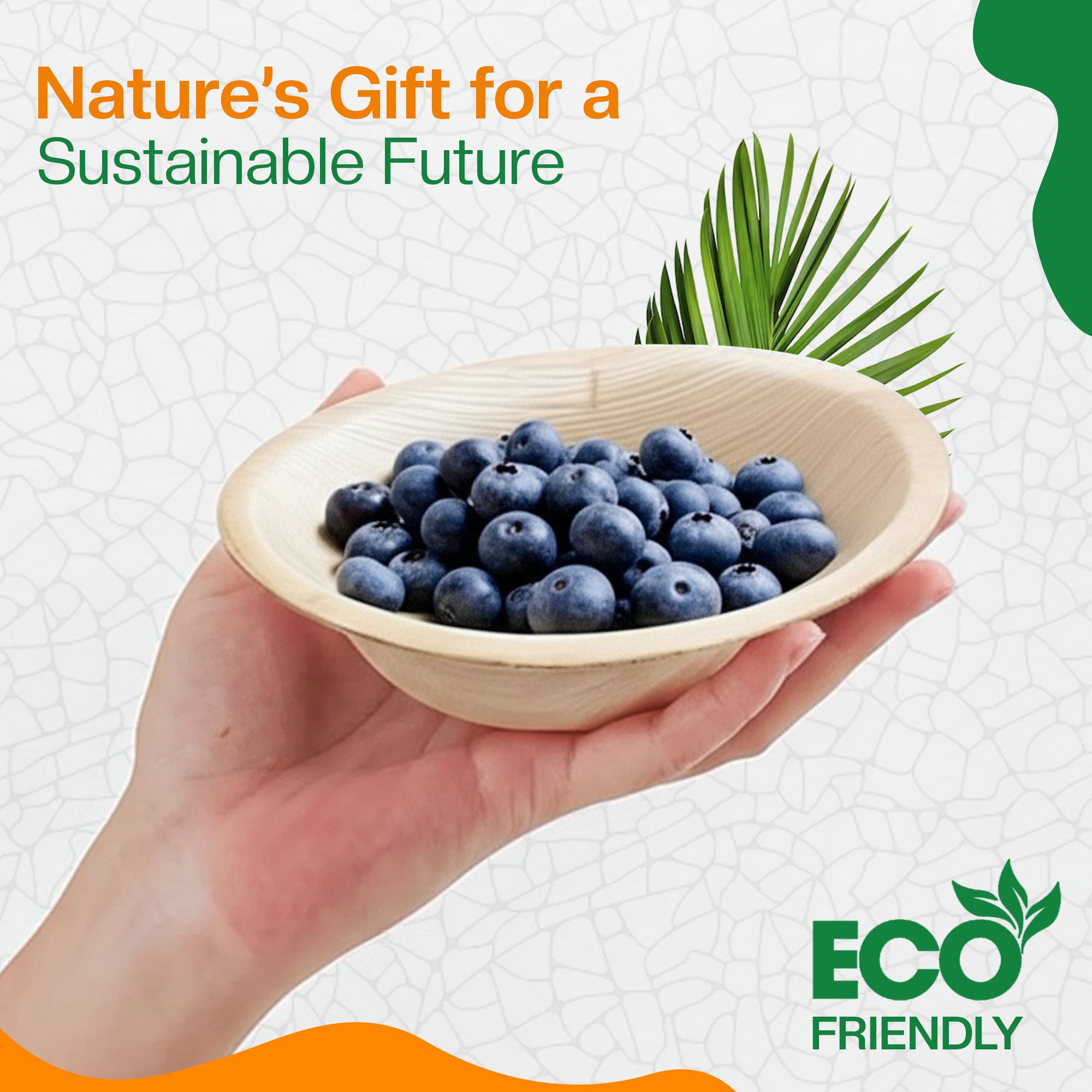 EcoEdge 5 Inch Round Palm Leaf Bowls | 100% Organic