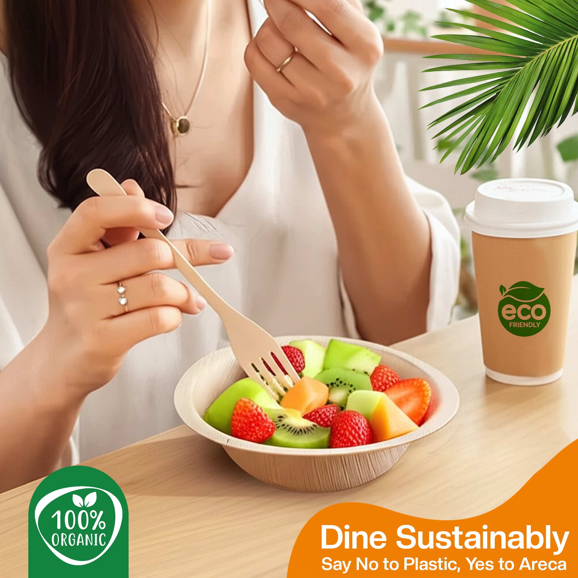 EcoEdge 7 Inch Round Palm Leaf Bowls | 100% Natural