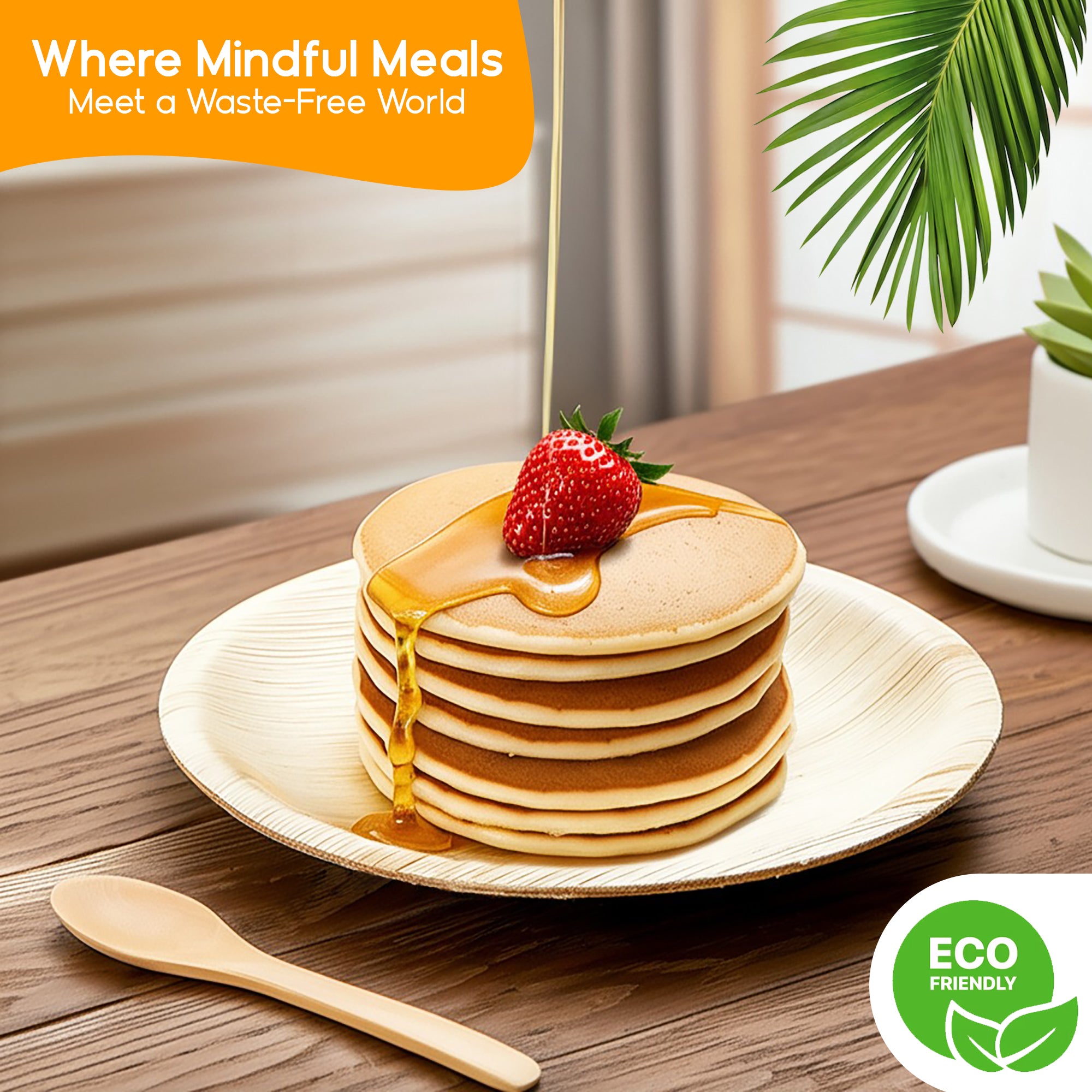 EcoEdge 6 Inch Round Areca Palm Leaf Plates | 100% Organic