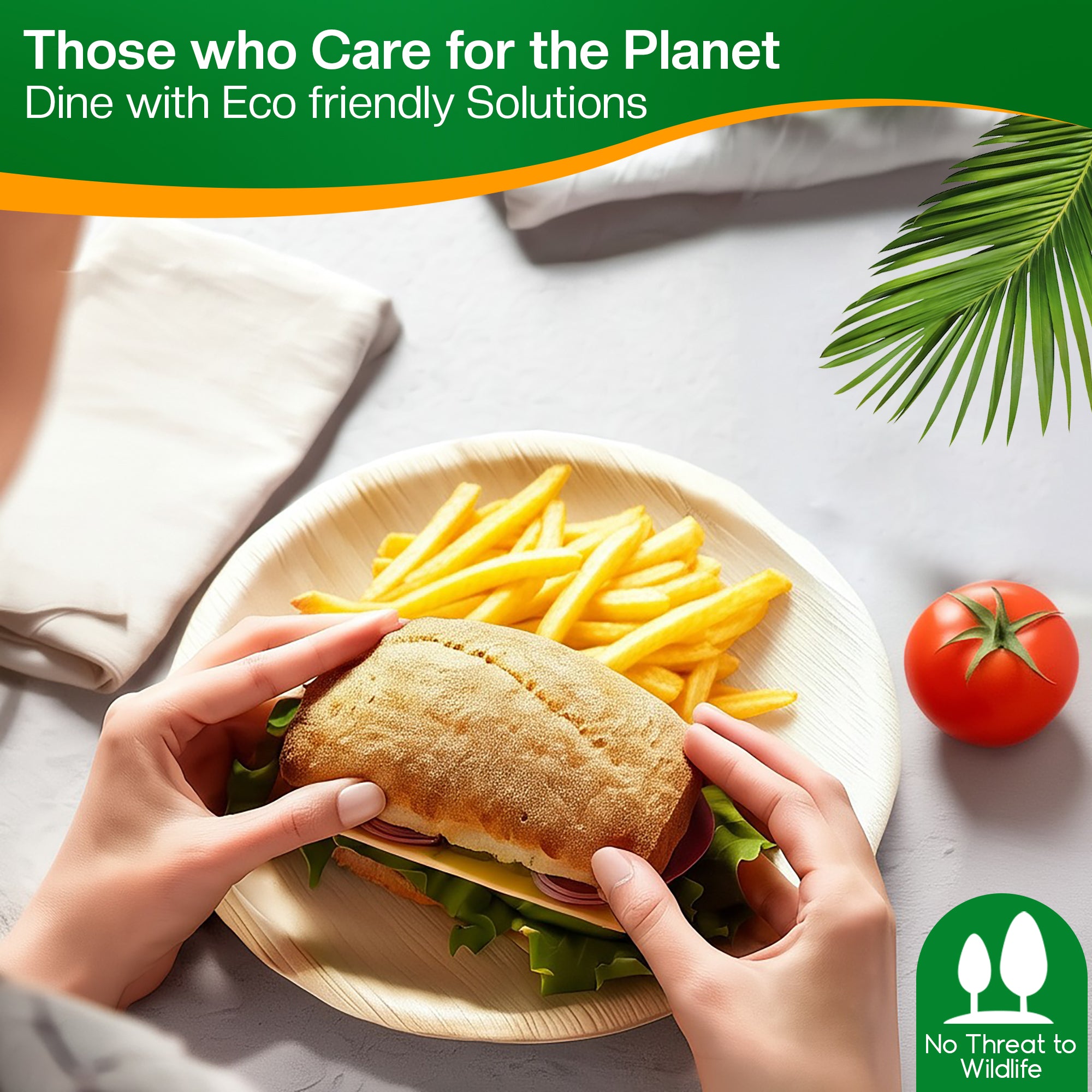 EcoEdge 6 Inch Round Areca Palm Leaf Plates | 100% Organic