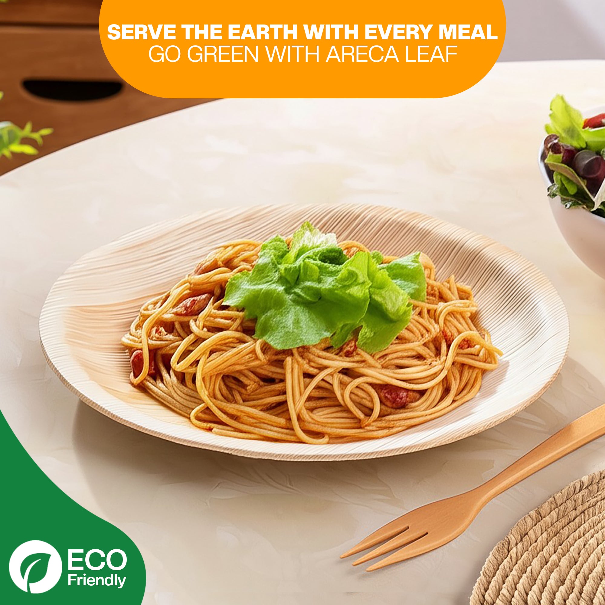 EcoEdge 7 Inch Round Areca Palm Leaf Plates | 100% Compostable