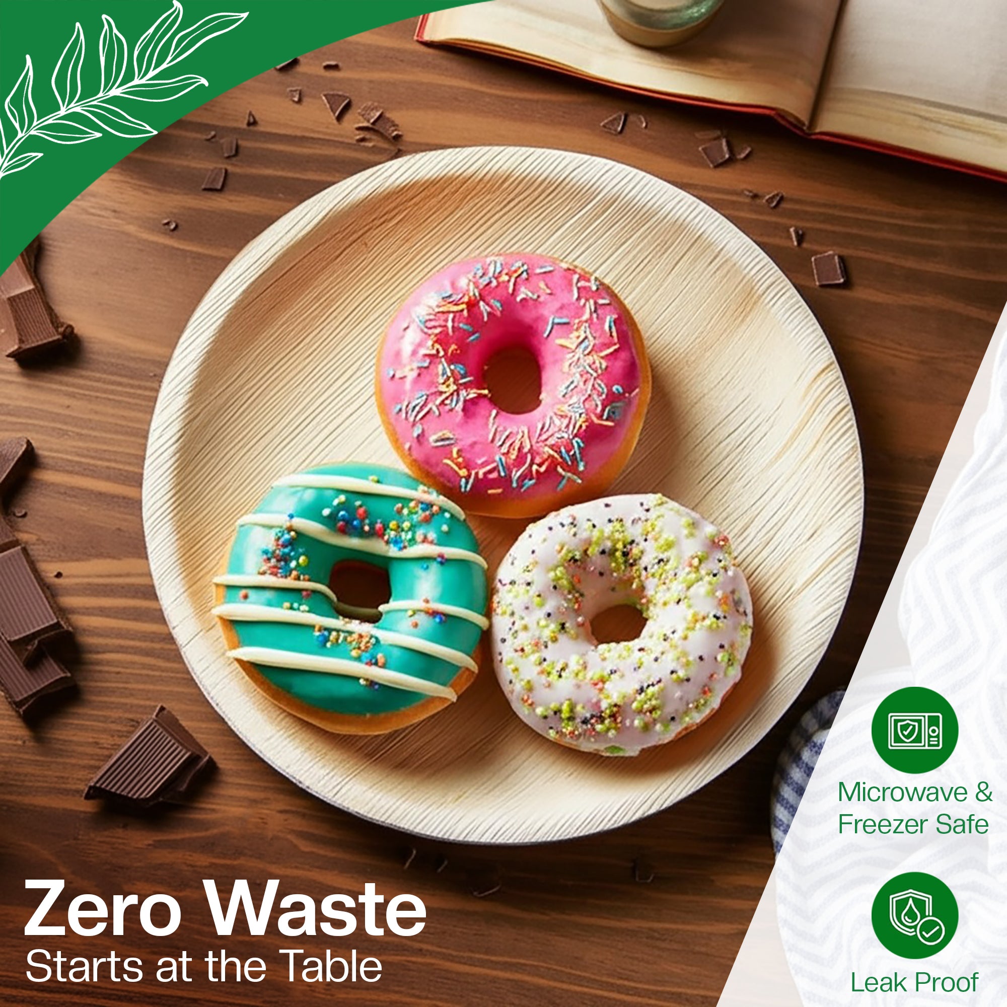 EcoEdge 7 Inch Round Areca Palm Leaf Plates | 100% Compostable