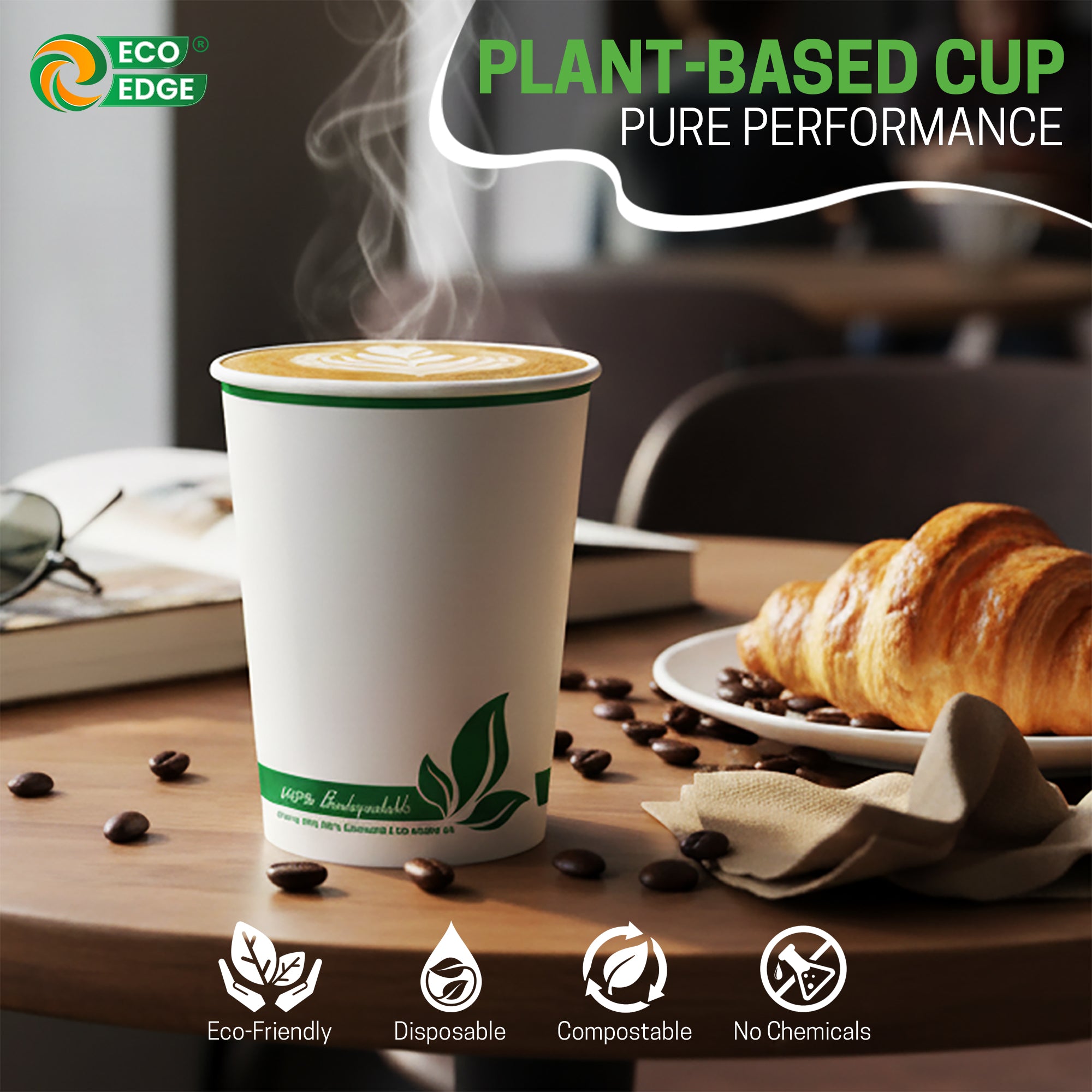 EcoEdge 6 Oz Disposable Heavy-Duty Party Paper Cups | 100% Organic (Pack of 1000)