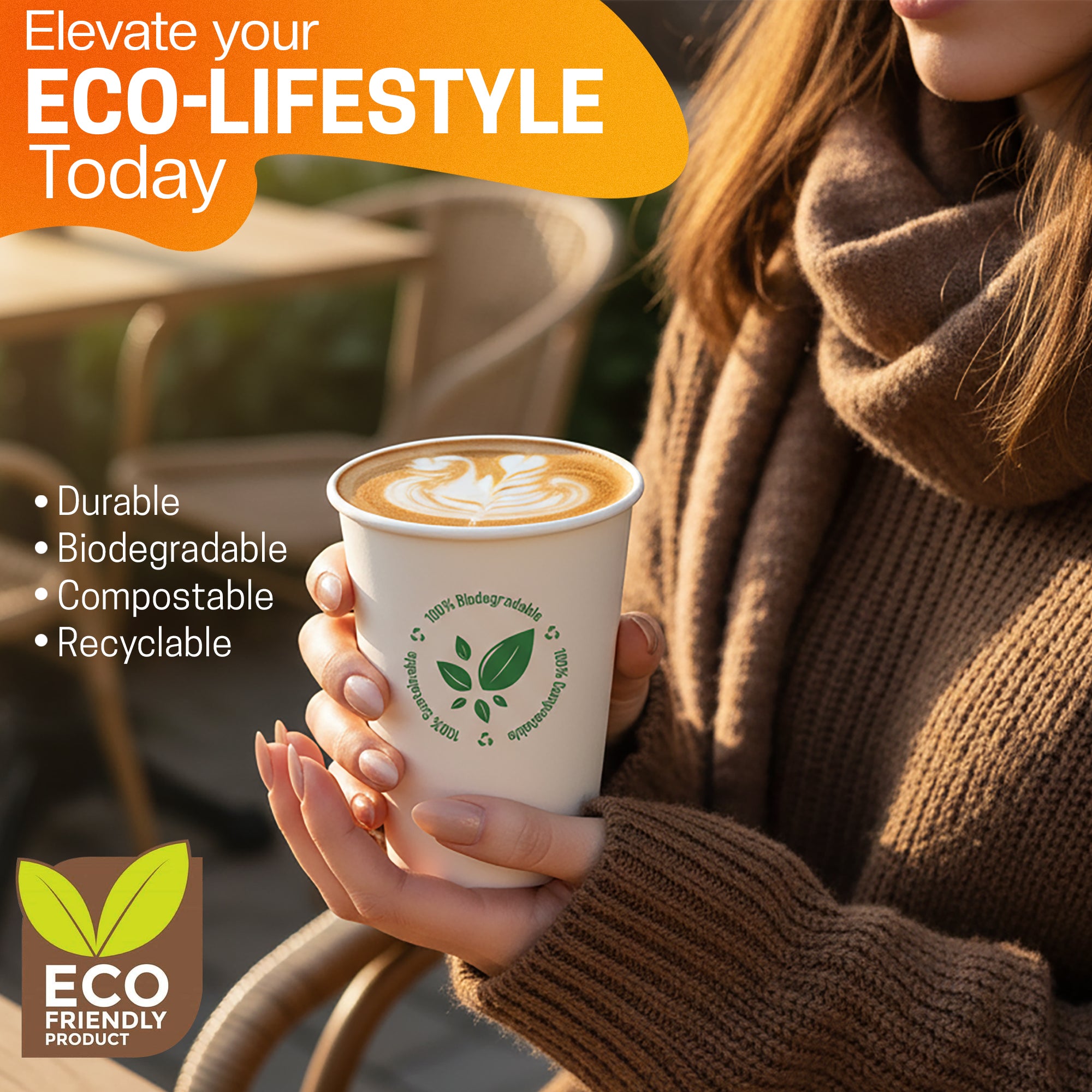 EcoEdge 6.5 Oz Disposable Heavy-Duty Party Paper Cups | 100% Compostable (Pack of 1000)