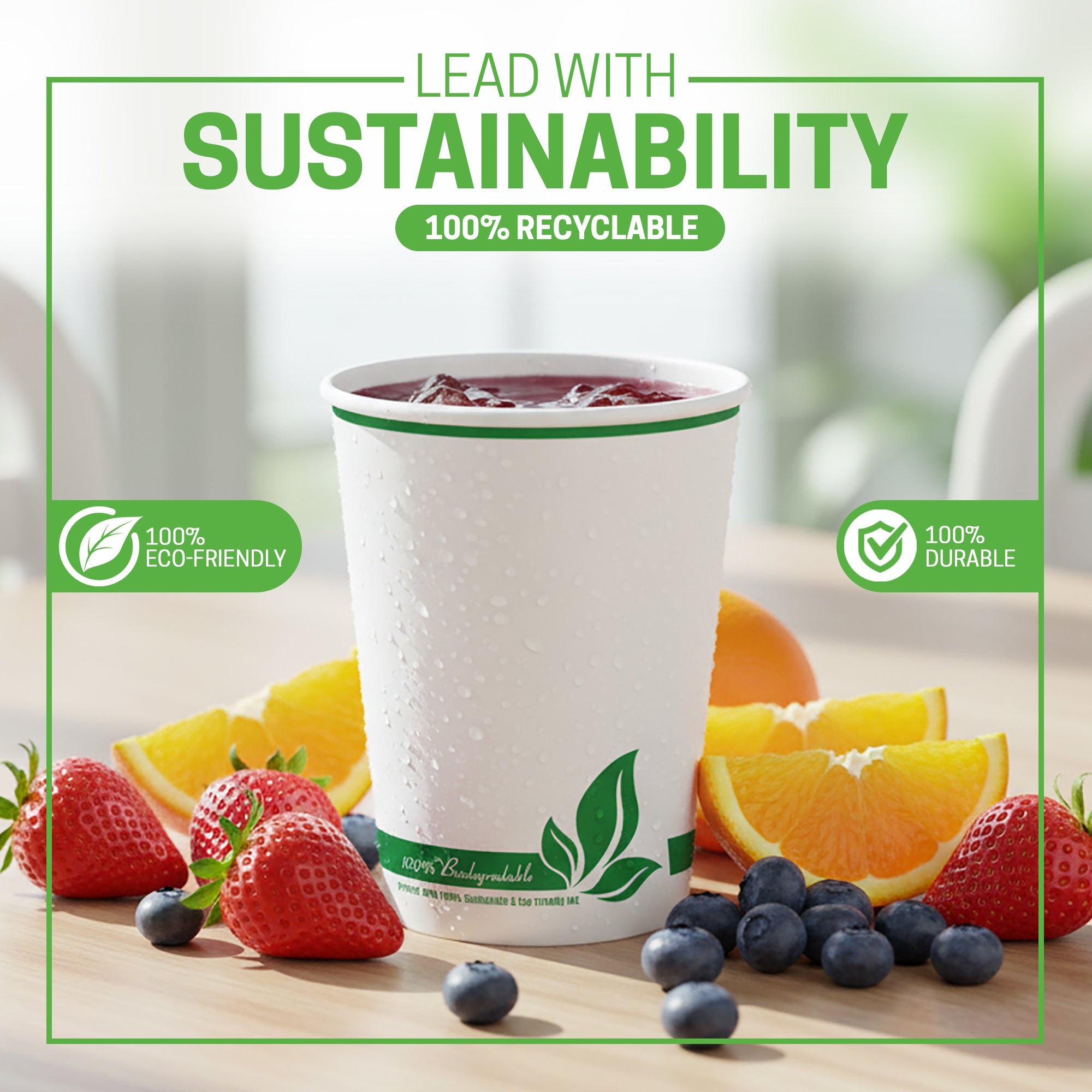 EcoEdge 6 Oz Disposable Heavy-Duty Party Paper Cups | 100% Organic (Pack of 1000)