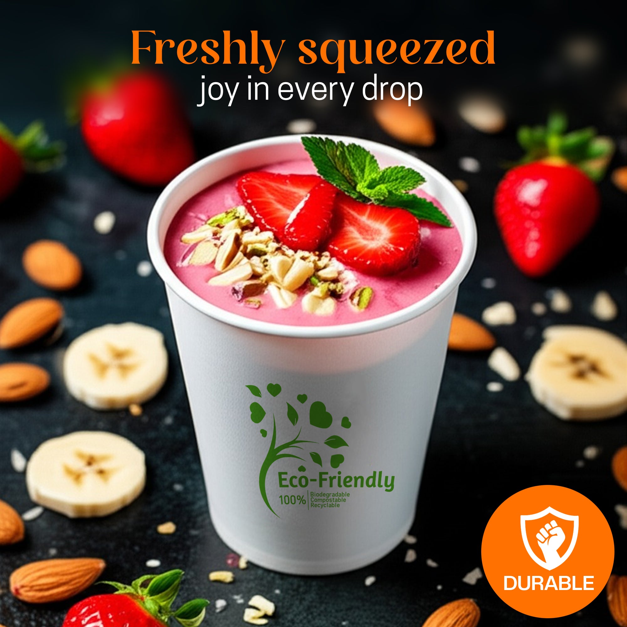 EcoEdge 12 Oz Disposable, Single Wall Paper Cups | 100% Natural (Pack of 1000)