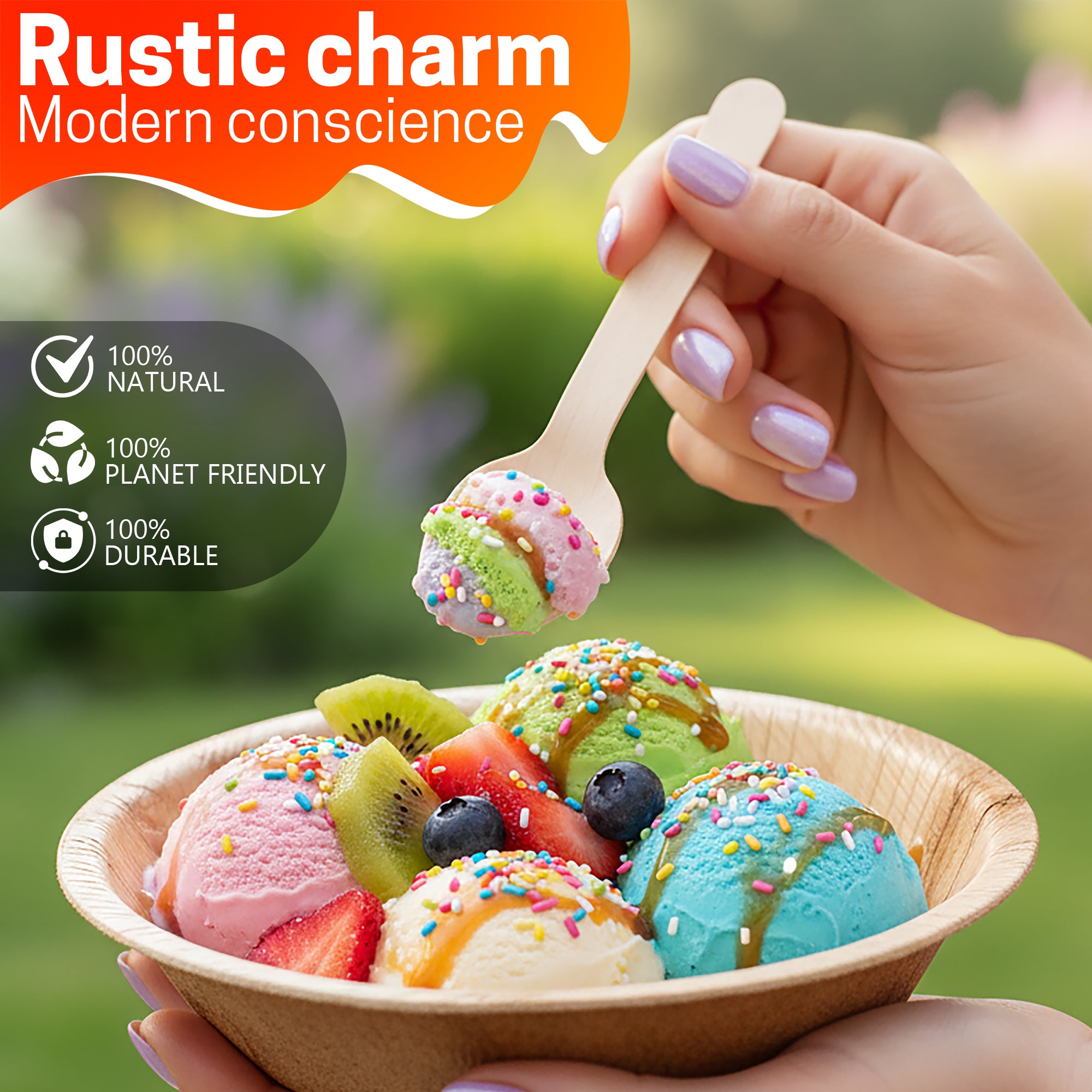 Eco Edge Wooden Cutlery Set | Spoon, Fork & Knife | Compostable & Plant-Based