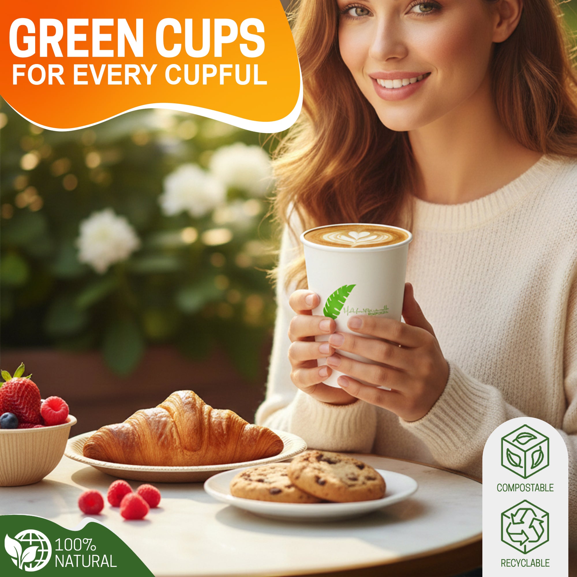 EcoEdge 5 Oz Disposable Heavy-Duty Party Paper Cups | 100% Natural (Pack of 1000)