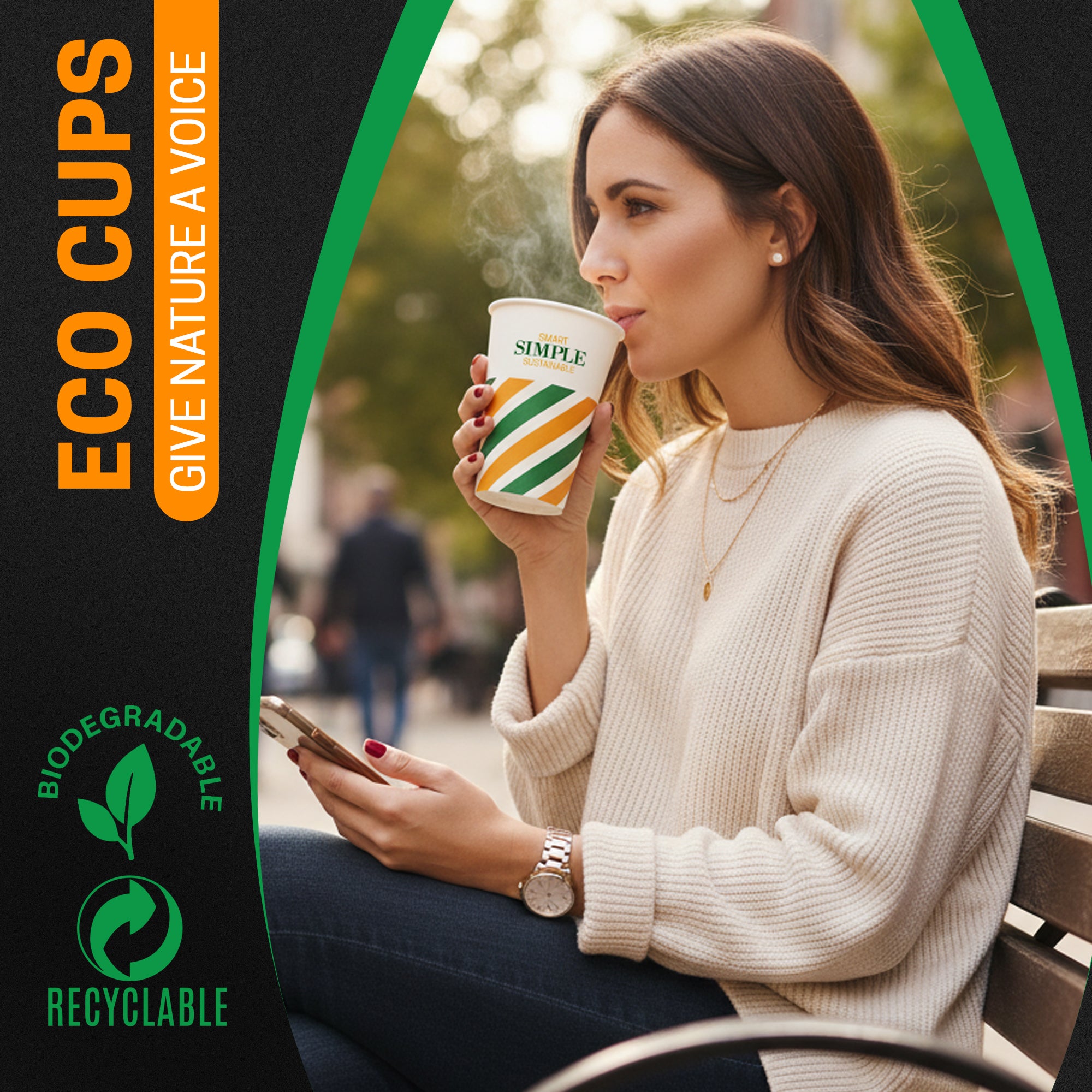 EcoEdge 10 Oz Eco Paper Cups with Lids | 100% Compostable & Recyclable